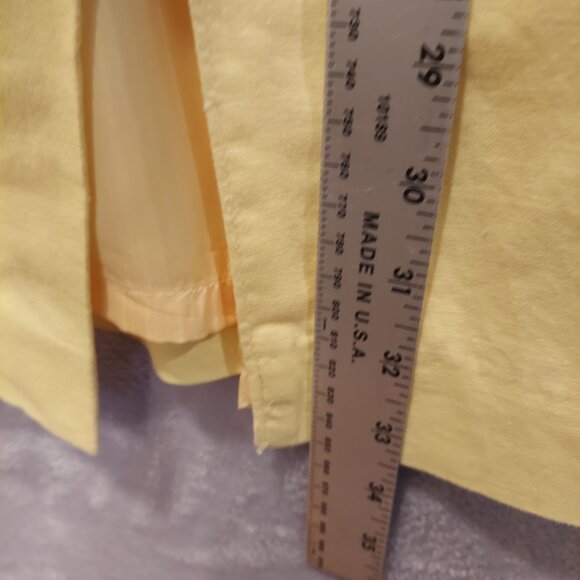 Adolfo Studio Womans 14 Skirt Yellow Linen Cotton lined Midi Career Preppy - Picture 4 of 13